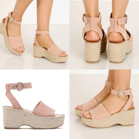 Dolce Vita Shoes - Dolce Vita Lesly Wedge Rose Espadrille Leather Platform Sandal Boho Summer